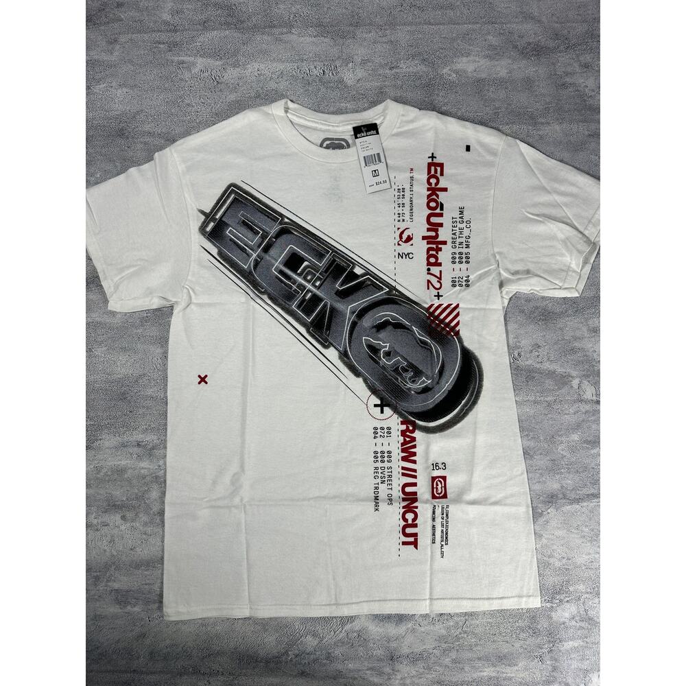 Ecko UNTLD White Y2K Graphic‎ T-Shirt~New with tags M-3XL~
